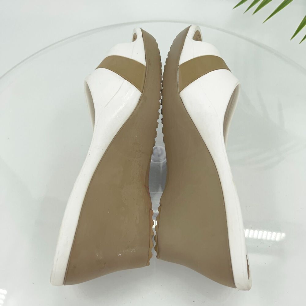 Crocs Sassari Slide Sandal Women's Size 7 Brown White Rubber Slip On Shoes - Picture 10 of 14